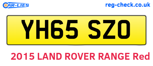 YH65SZO are the vehicle registration plates.