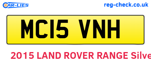 MC15VNH are the vehicle registration plates.