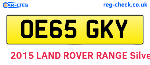 OE65GKY are the vehicle registration plates.