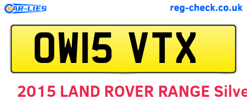OW15VTX are the vehicle registration plates.