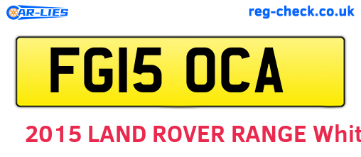 FG15OCA are the vehicle registration plates.