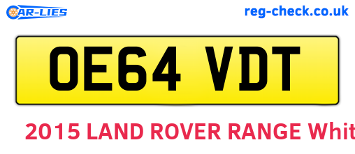 OE64VDT are the vehicle registration plates.