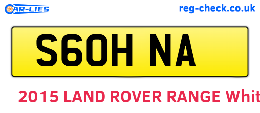 S60HNA are the vehicle registration plates.