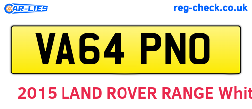 VA64PNO are the vehicle registration plates.