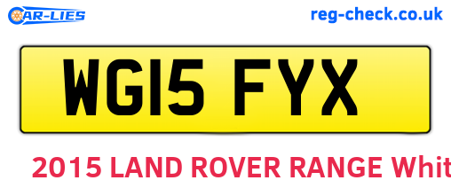 WG15FYX are the vehicle registration plates.