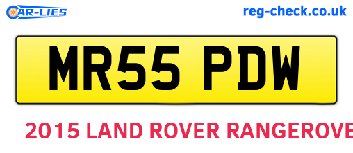 MR55PDW are the vehicle registration plates.