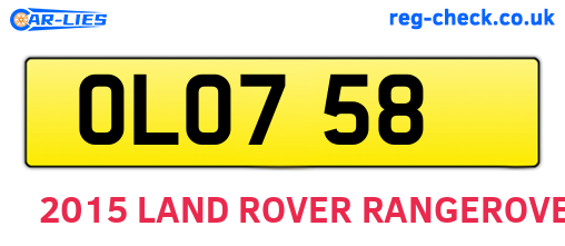 OLO758 are the vehicle registration plates.
