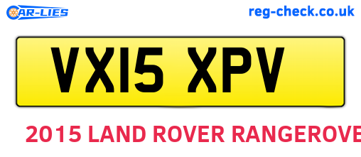 VX15XPV are the vehicle registration plates.