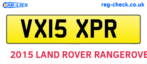 VX15XPR are the vehicle registration plates.