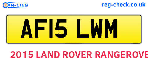 AF15LWM are the vehicle registration plates.
