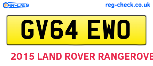 GV64EWO are the vehicle registration plates.