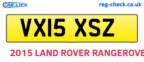 VX15XSZ are the vehicle registration plates.