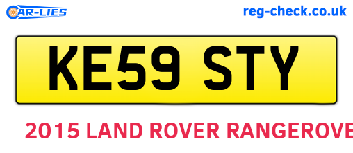 KE59STY are the vehicle registration plates.