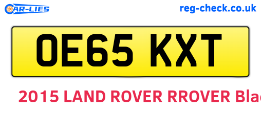 OE65KXT are the vehicle registration plates.