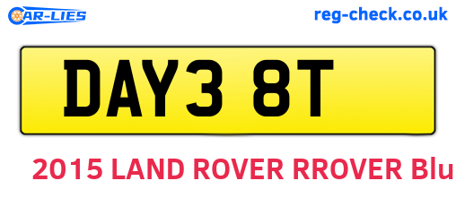 DAY38T are the vehicle registration plates.