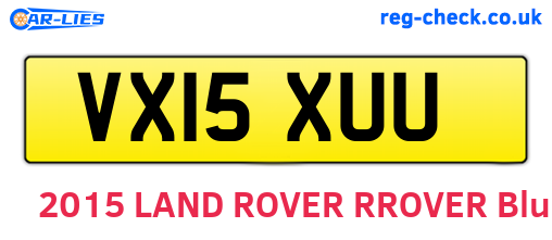 VX15XUU are the vehicle registration plates.