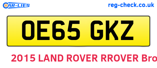 OE65GKZ are the vehicle registration plates.