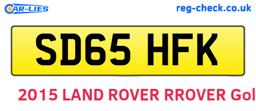 SD65HFK are the vehicle registration plates.