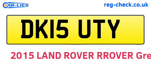 DK15UTY are the vehicle registration plates.