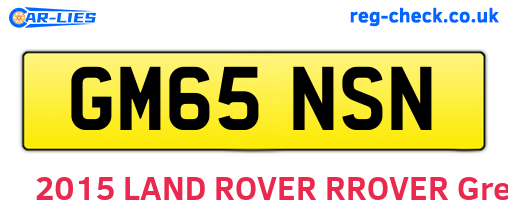 GM65NSN are the vehicle registration plates.