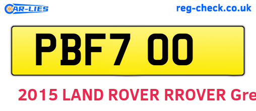 PBF700 are the vehicle registration plates.