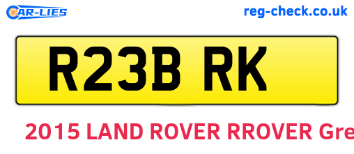 R23BRK are the vehicle registration plates.