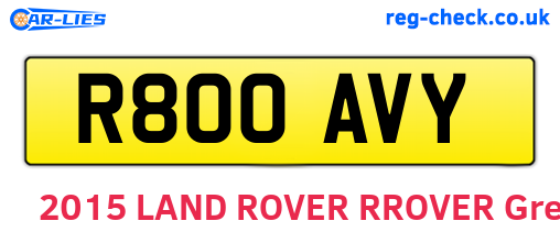 R800AVY are the vehicle registration plates.