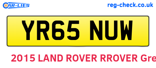 YR65NUW are the vehicle registration plates.
