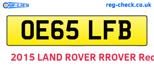 OE65LFB are the vehicle registration plates.