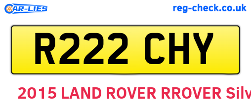 R222CHY are the vehicle registration plates.