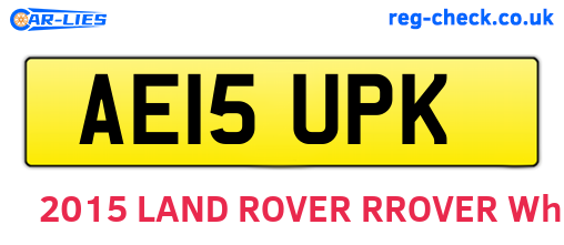 AE15UPK are the vehicle registration plates.