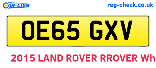 OE65GXV are the vehicle registration plates.