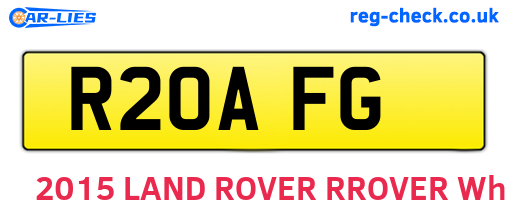 R20AFG are the vehicle registration plates.