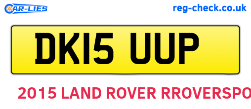DK15UUP are the vehicle registration plates.