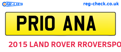 PR10ANA are the vehicle registration plates.