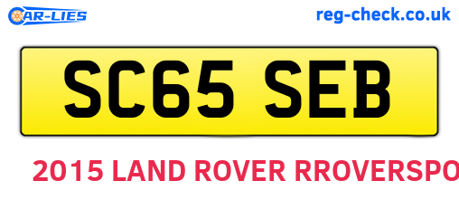 SC65SEB are the vehicle registration plates.