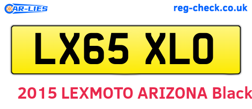 LX65XLO are the vehicle registration plates.
