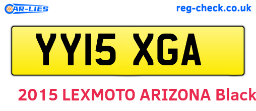 YY15XGA are the vehicle registration plates.