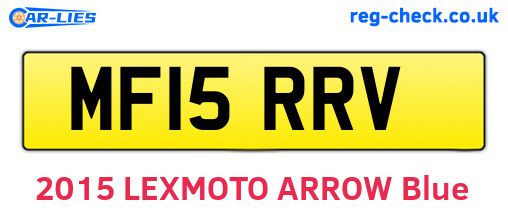 MF15RRV are the vehicle registration plates.