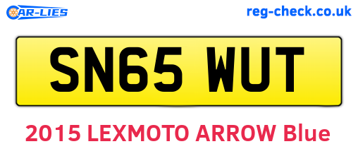SN65WUT are the vehicle registration plates.