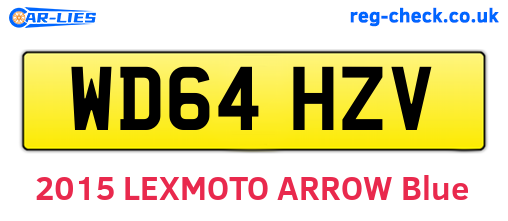 WD64HZV are the vehicle registration plates.