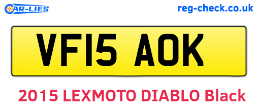 VF15AOK are the vehicle registration plates.