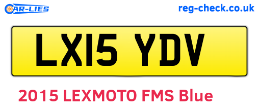 LX15YDV are the vehicle registration plates.