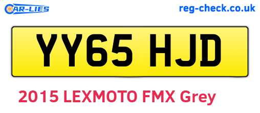 YY65HJD are the vehicle registration plates.
