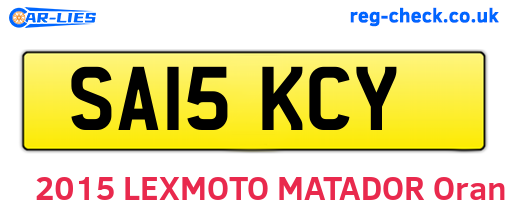 SA15KCY are the vehicle registration plates.