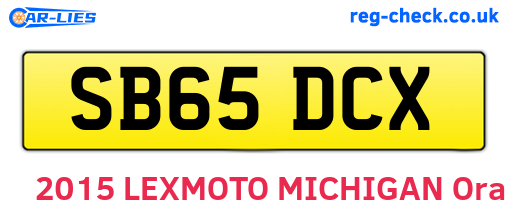 SB65DCX are the vehicle registration plates.