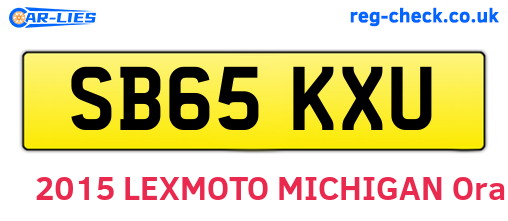 SB65KXU are the vehicle registration plates.