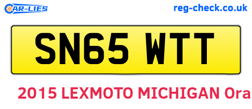 SN65WTT are the vehicle registration plates.