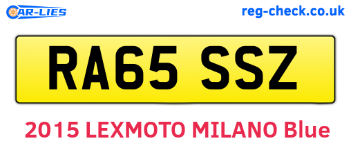 RA65SSZ are the vehicle registration plates.