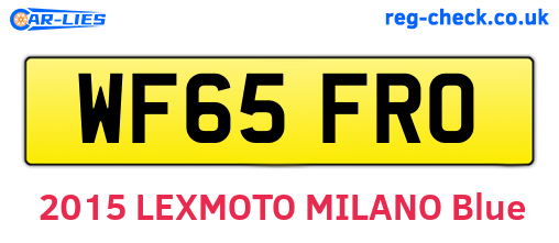 WF65FRO are the vehicle registration plates.